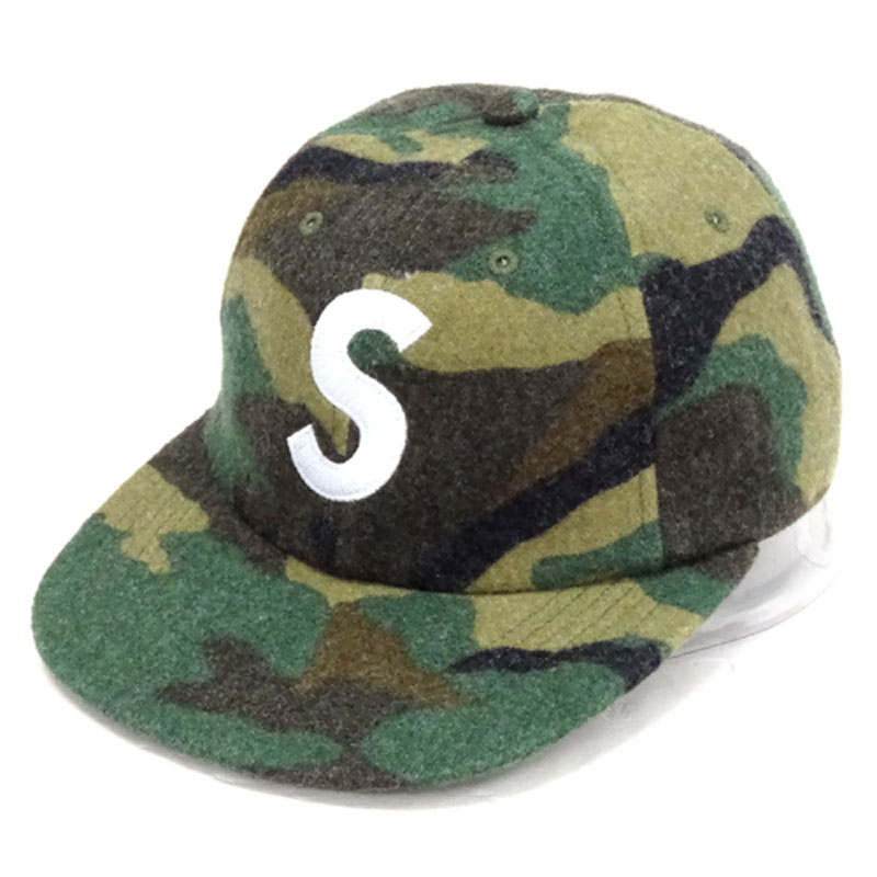 Supreme シュプリーム Wool S logo 6 Panel Cap サイズ：Free/カラー：グリーン 系(カモ)/Sロゴ/ウール/帽子/キャップ【山城店】
