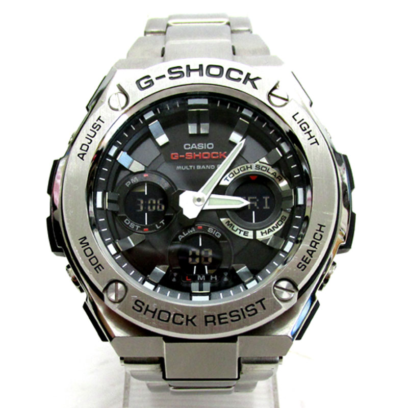 G-SHOCK(ジーショック) G-STEEL 品番：GST-W1100/ジースティール/電波ソーラー/メンズ/カシオ/シルバー《腕時計/ウォッチ》【山城店】