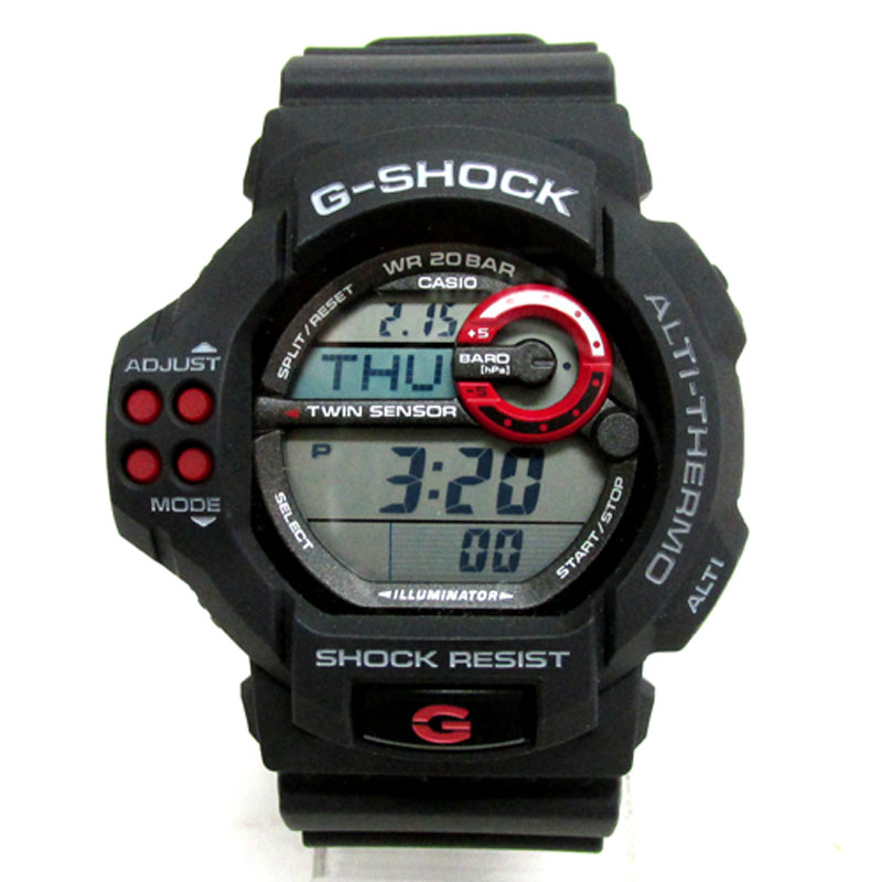 CASIO カシオ G-SHOCK ジーショック 時計 品番：GDF-100/カラー：ブラック×レッド/デジタル ツインセンサー《腕時計/ウォッチ》【山城店】