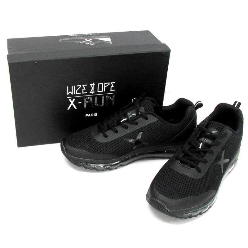Wize＆Ope ワイズアンドオープ THE LIGHT BLACK X-RUN ランニングシューズ EU43/カラー：ブラック/スニーカー/靴 シューズ 【山城店】