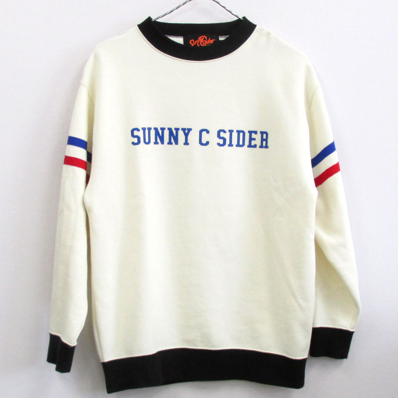 Sunny Sider Sweat サニー サイダー スウェット サイズ：S/カラー：白/クルーネック/ロゴ/ストリート【山城店】