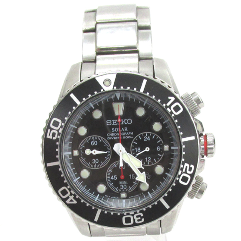 SEIKO セイコー 腕時計/品番：V175-0AD0/カラー：ブラック/クロノグラフ/ソーラー/クオーツ《腕時計/ウォッチ》【山城店】