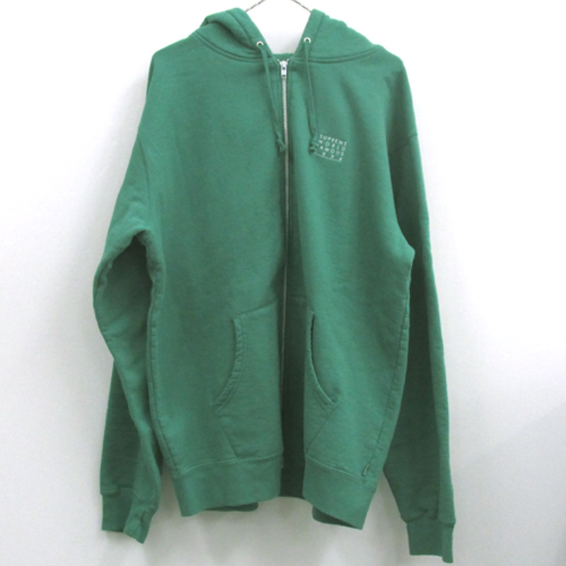 Supreme シュプリーム World Famous zip up Hooded Sweat Shirt /XL/グリーン/ストリート【山城店】