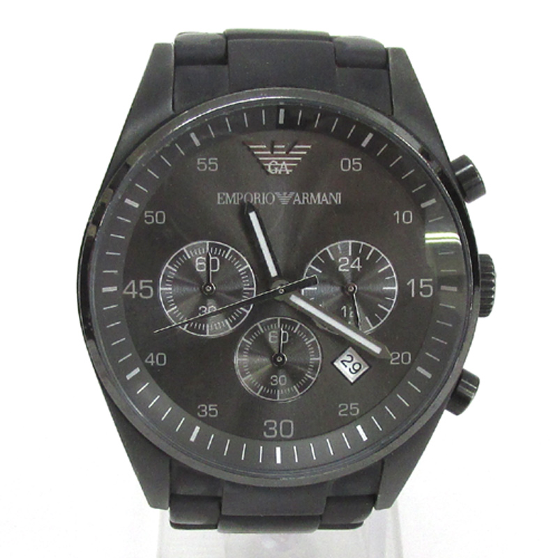 EMPORIO ARMANI エンポーリオアルマーニ 腕時計/品番：AR-5889/カラー：ブラック/ラバーベルト/クオーツ 《腕時計/ウォッチ》【山城店】