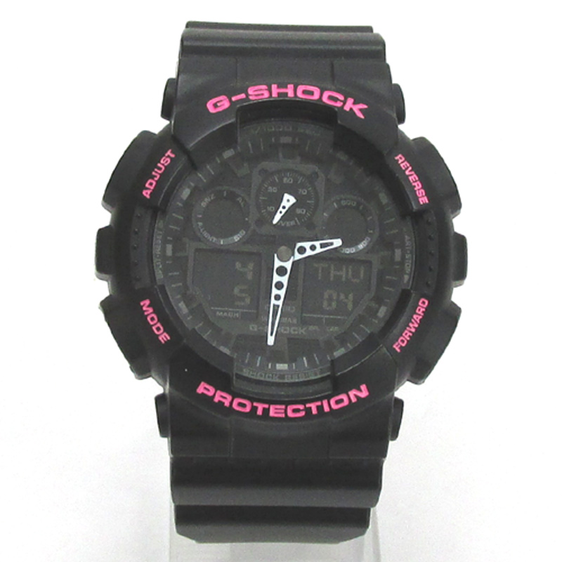 CASIO カシオ G-SHOCK ジーショック 腕時計/品番：GA-100/カラー：ブラック×ピンク/クォーツ《腕時計/ウォッチ》【山城店】