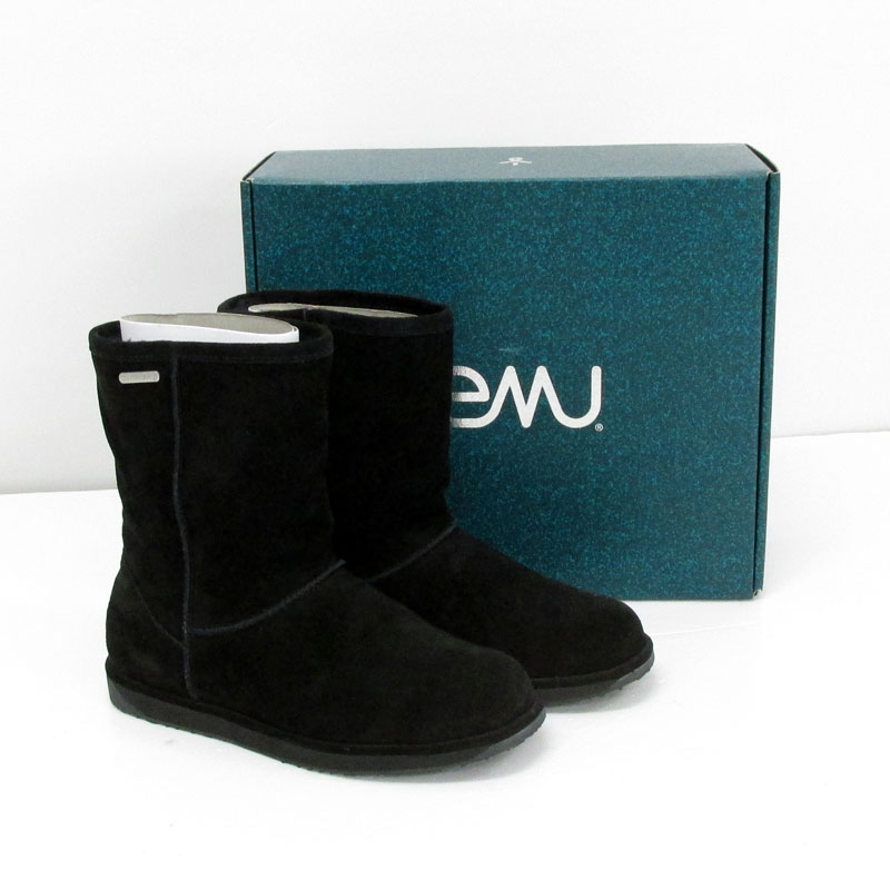 EMU エミュー ショートブーツ サイズ：24cm/カラー：黒/ムートン/ウォータープルーフ/靴 シューズ【山城店】