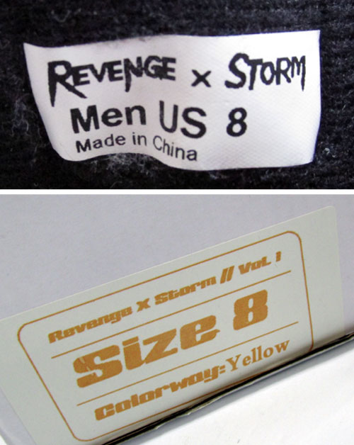 Revenge × Storm リベンジストーム ローカットスニーカー/サイズ：US8/カラー：イエロー/スニーカー/靴 シューズ【山城店】