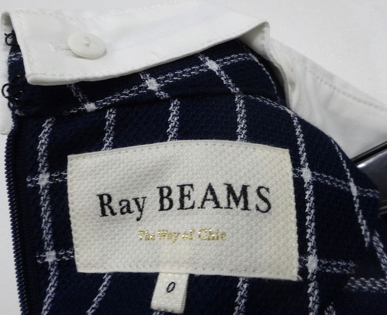 開放倉庫 | 【中古】Ray BEAMS レイ ビームス チェック柄ワンピース 襟 