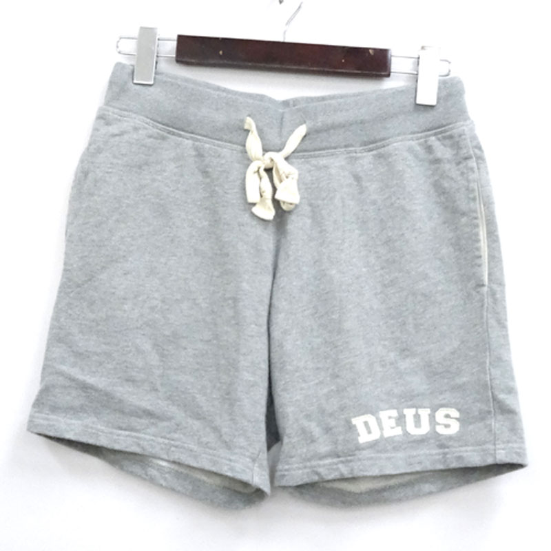 【中古】DEUS デウス Sweat Shorts ショートパンツ サイズ：M/カラー：グレー/ハーフパンツ/スウェット地【山城店】